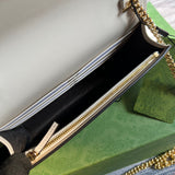 Side view of structured structured handbag