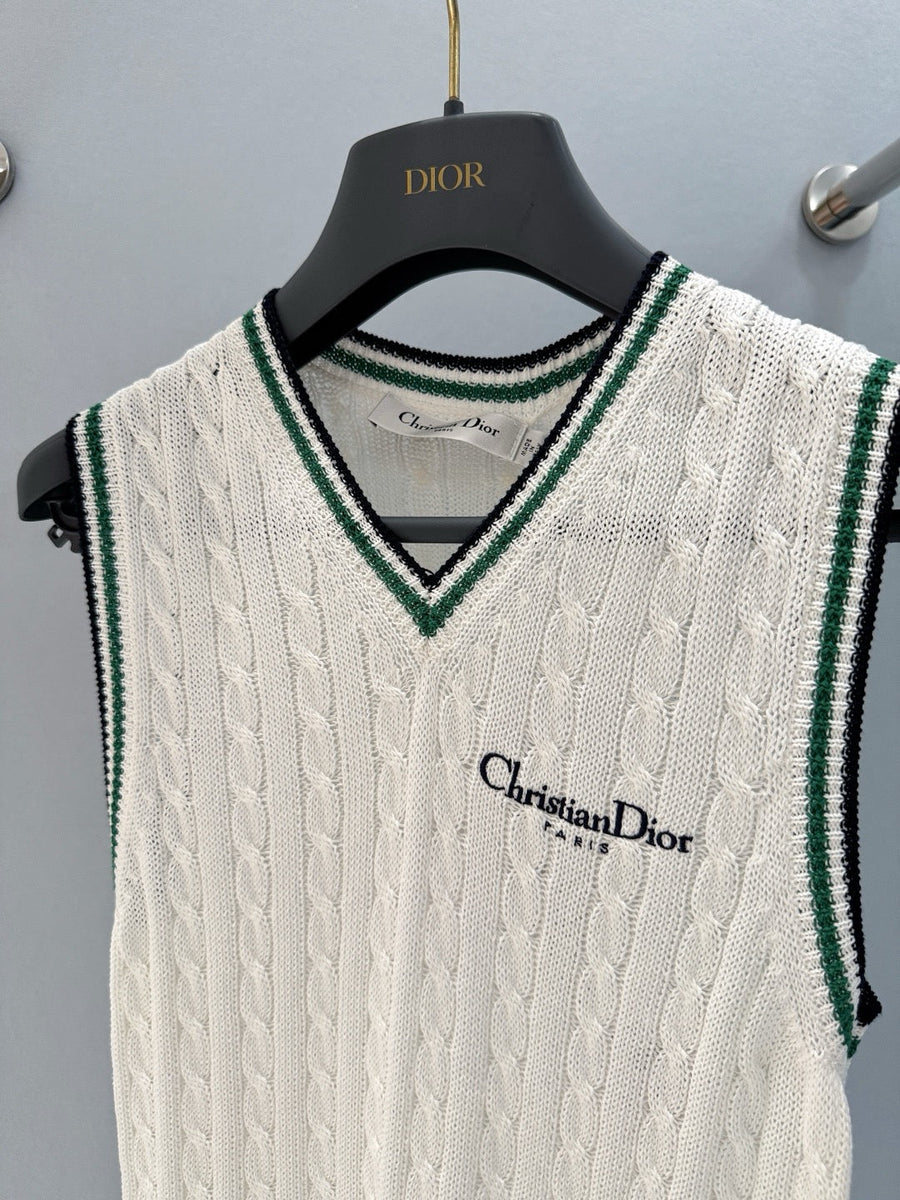 Front view of Christian Dior Knitted Vest premium knitted piece
