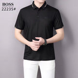 Flat lay presentation of Polo cotton polo shirt with logo-detail design