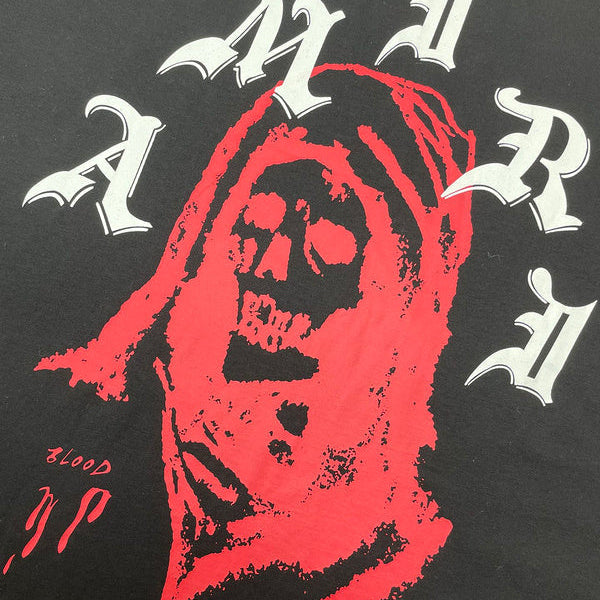Close-up of Amiri t-shirt craftsmanship