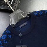 Close-up detail shot of Louis Vuitton luxury clothing with contemporary cut