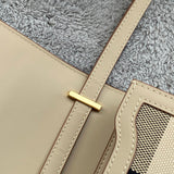 Contemporary Premium PU Leather Handbag - Smooth Faux-Leather Exterior | Women's Everyday Carry Handbag #1085 - texture close-up (image 9) of designer-inspired handbag