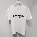 Side profile of Lacoste luxury clothing with signature branding