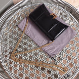 Close-up detail of statement classic women's handbag – women's luxury handbag
