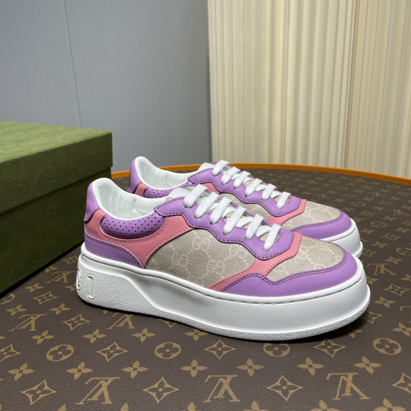 Gucci Luxury sneakers in tonal black bold athletic profile front view