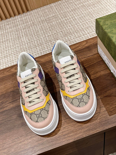 Gucci neutral cream luxury sneakers view 11 signature lace-up style