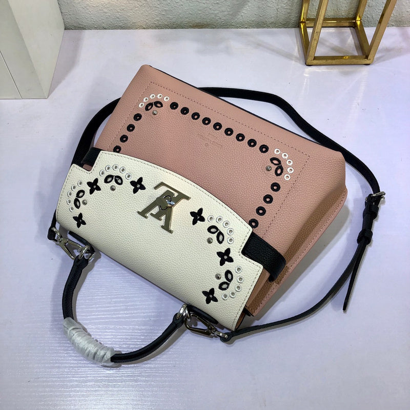 Top view of structured signature women's handbag – women's statement bag