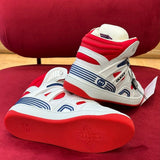 Side profile of Gucci classic monochrome sneakers low-top design