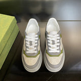 Gucci crisp white luxury sneakers view 11 retro runner design