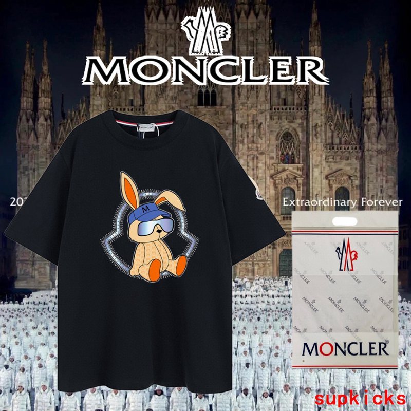 Front view of Moncler luxury clothing with everyday silhouette