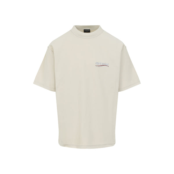 Balenciaga T-Shirts? BALENCIAGA Political Campaign T-Shirt with Distressed Details - Men Casual Everyday Designer Tee