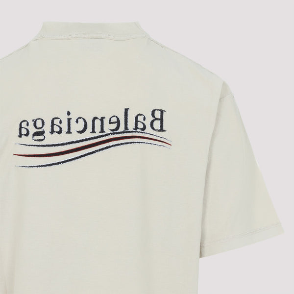 Balenciaga T-Shirts? BALENCIAGA Political Campaign T-Shirt with Distressed Details - Men Premium Designer Cotton T-Shirt