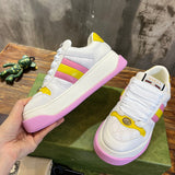 Gucci crisp white luxury sneakers view 4 heritage-inspired look