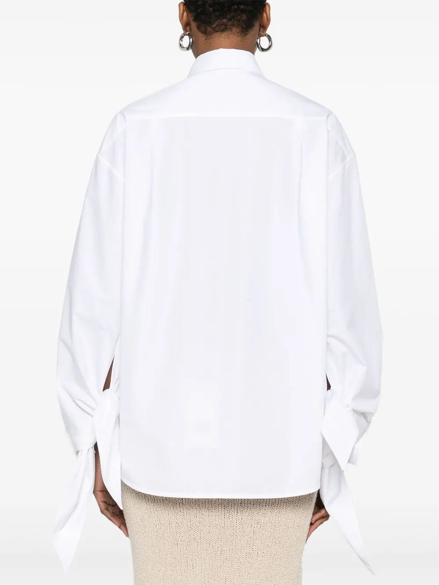 Close-up of Balenciaga shirts hardware and fine stitching