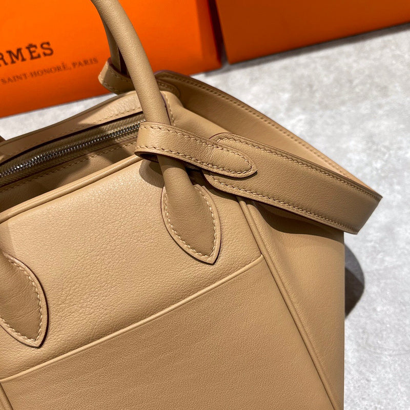 Side view of chic structured handbag