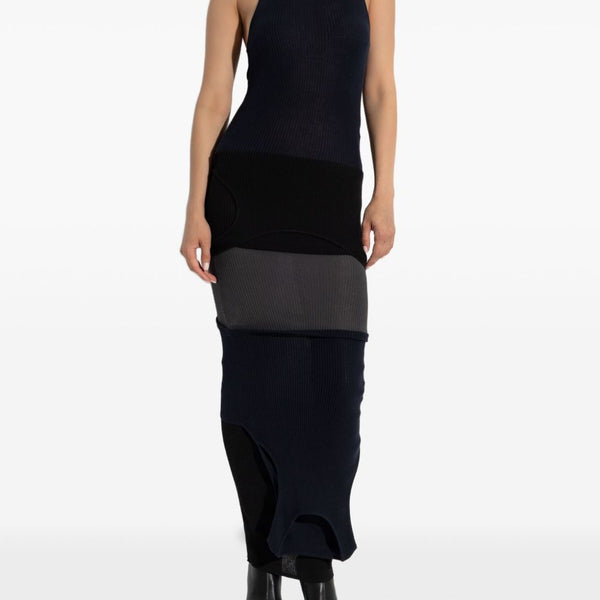Balenciaga Dresses? BALENCIAGA Maxi Layered Ribbed Dress with Cut-Out Details Chic Everyday Designer Dress