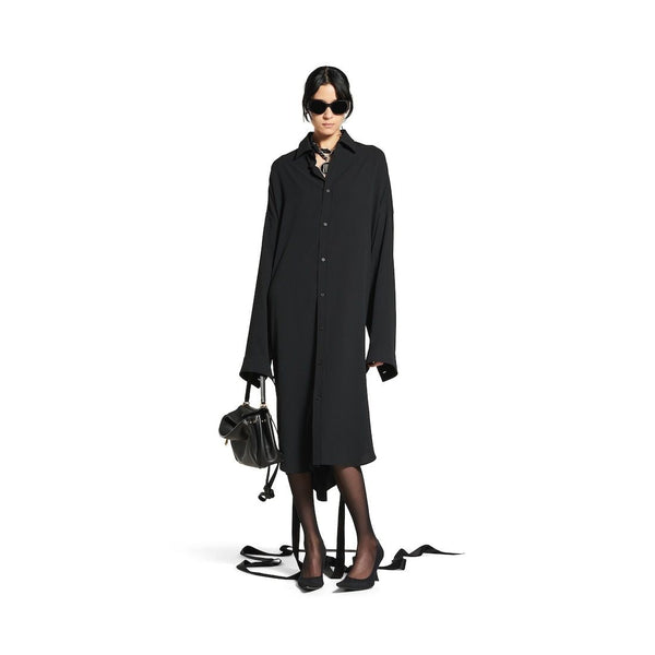 Balenciaga Tops? BALENCIAGA Shirt Dress with Intertwined Ribbons Premium Designer Casual Top