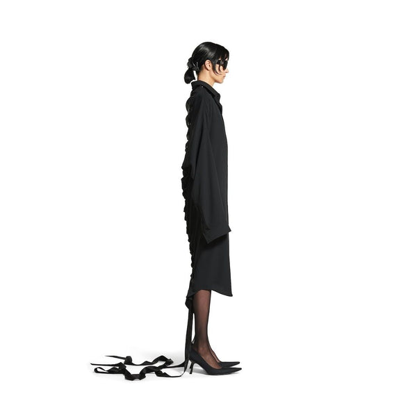 Balenciaga Tops? BALENCIAGA Shirt Dress with Intertwined Ribbons Premium Designer Casual Top