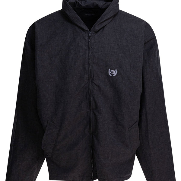 Balenciaga Jackets- BALENCIAGA Hooded Zip-Up Jacket for Men - FW25 Premium Casual Designer Jacket