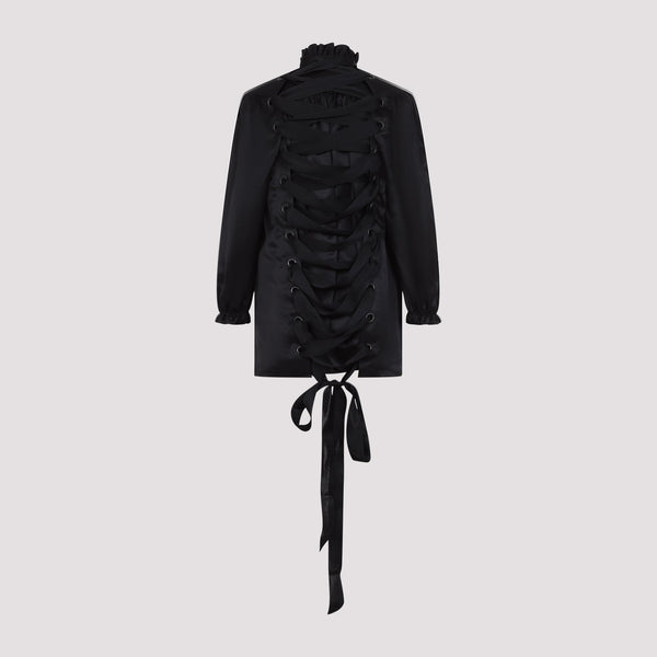 Balenciaga T-Shirts- BALENCIAGA Lace Up Blouse for Women Premium Designer Cotton T-Shirt