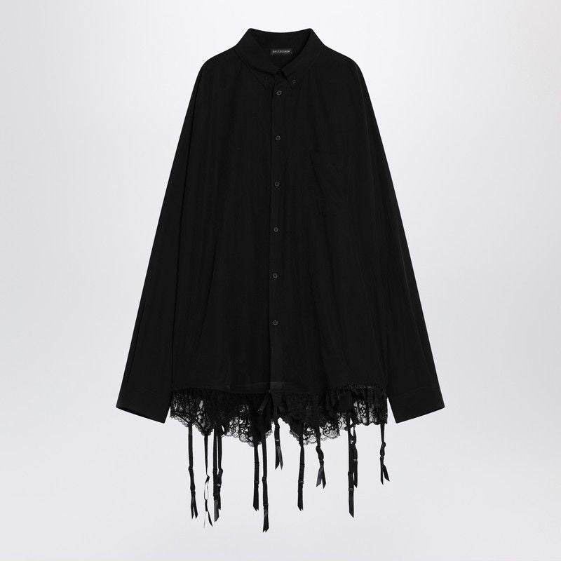 Balenciaga Tops? BALENCIAGA Lingerie-Style Mini Shirt Premium Designer Casual Top