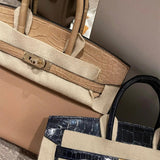 Side view of modernist structured handbag