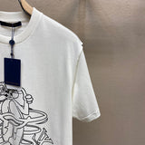 Full styled look of Louis Vuitton cotton t-shirt with signature branding