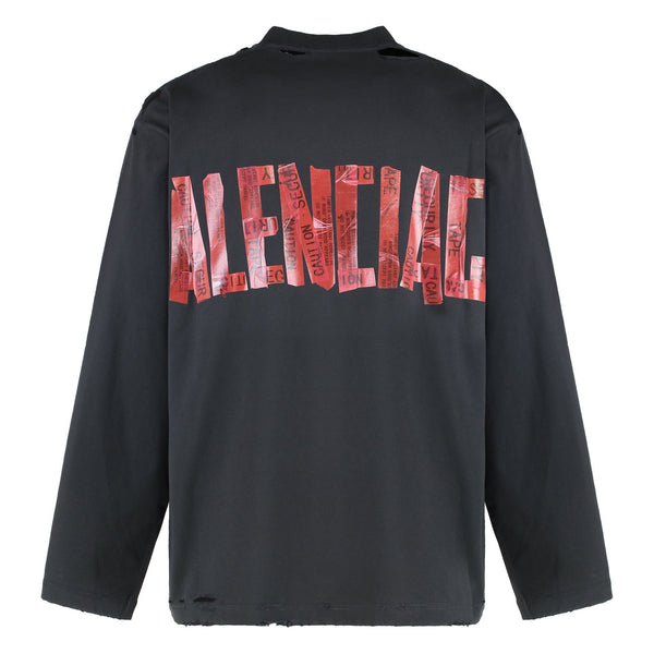 Balenciaga T-Shirts? BALENCIAGA Security Tape Logo Oversized T-Shirt - Size 2 Casual Everyday Designer Tee