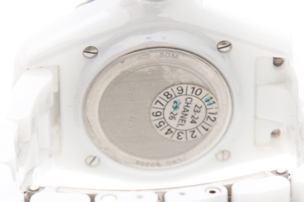 Lifestyle view of Chanel unisex white watch