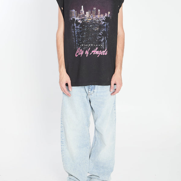 Balenciaga T-Shirts- BALENCIAGA City of Angels Oversized Sleeveless T-Shirt - Size 02 Premium Designer Cotton T-Shirt