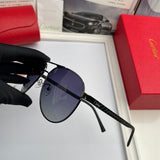 Close-up detail view of Cartier unisex sunglasses