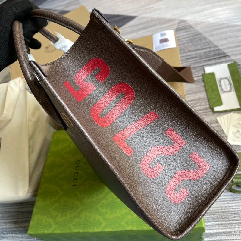 Back view of structured signature women's handbag – women's luxury accessory