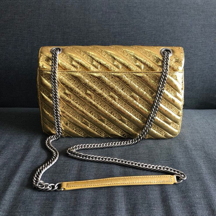 Modern Vegan Leather Handbag - Statement Silhouette | Women's Luxury Handbag #801 - back view (image 4) of designer-inspired handbag