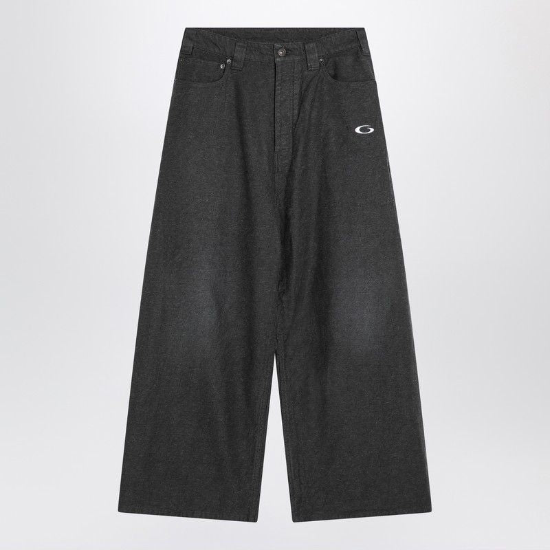 Balenciaga Jeans? BALENCIAGA Men's Stylish Denim Trousers with Embroidered Logo Premium Designer Denim Jeans