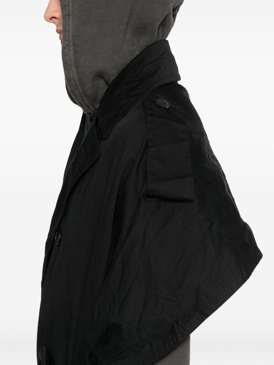 Balenciaga Jackets- BALENCIAGA Double-Breasted Cotton Cape Sleeve Coat for Women - FW25 Stylish Everyday Designer Outerwear