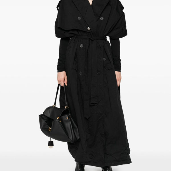 Balenciaga Jackets- BALENCIAGA Double-Breasted Cotton Cape Sleeve Coat for Women - FW25 Stylish Everyday Designer Outerwear