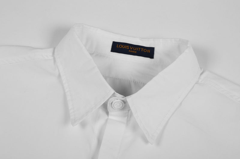 Back view of Louis Vuitton luxury clothing with monogram-inspired silhouette