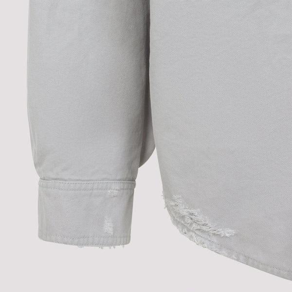 Balenciaga Tops? BALENCIAGA Oversized Cotton Workwear Shirt for Men Premium Designer Casual Top