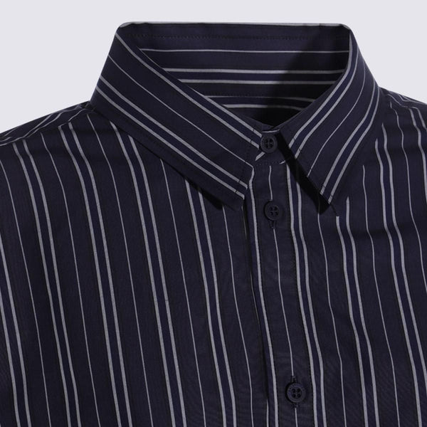 Balenciaga Tops? BALENCIAGA Striped Cotton Shirt with Asymmetrical Design for Women Premium Designer Casual Top
