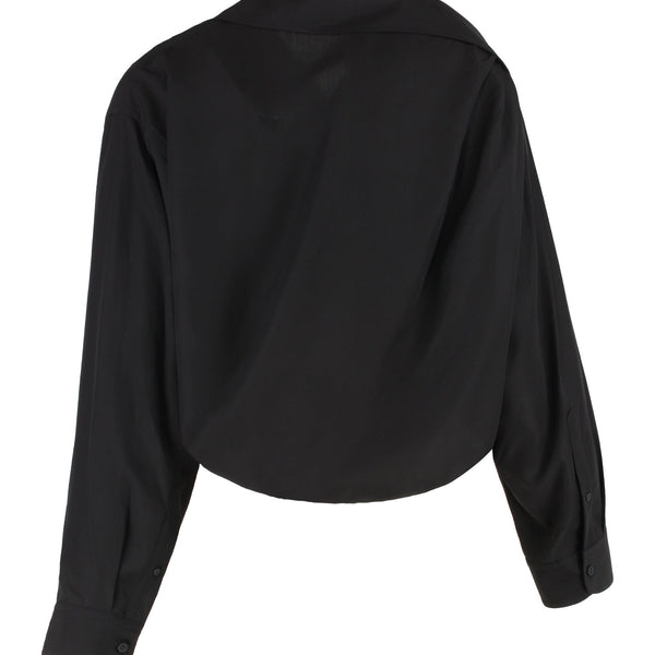 Balenciaga T-Shirts? BALENCIAGA One Shoulder Poplin Shirt Premium Designer Cotton T-Shirt