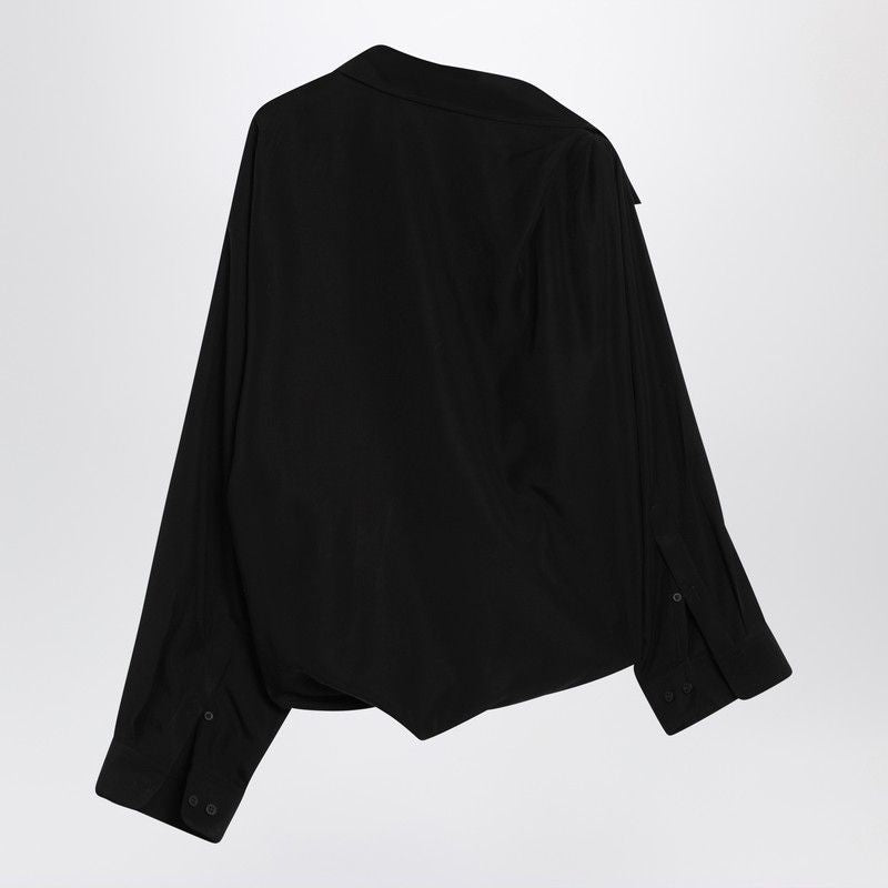 Balenciaga Tops? BALENCIAGA One-Shoulder Fluid Poplin Shirt Premium Designer Casual Top