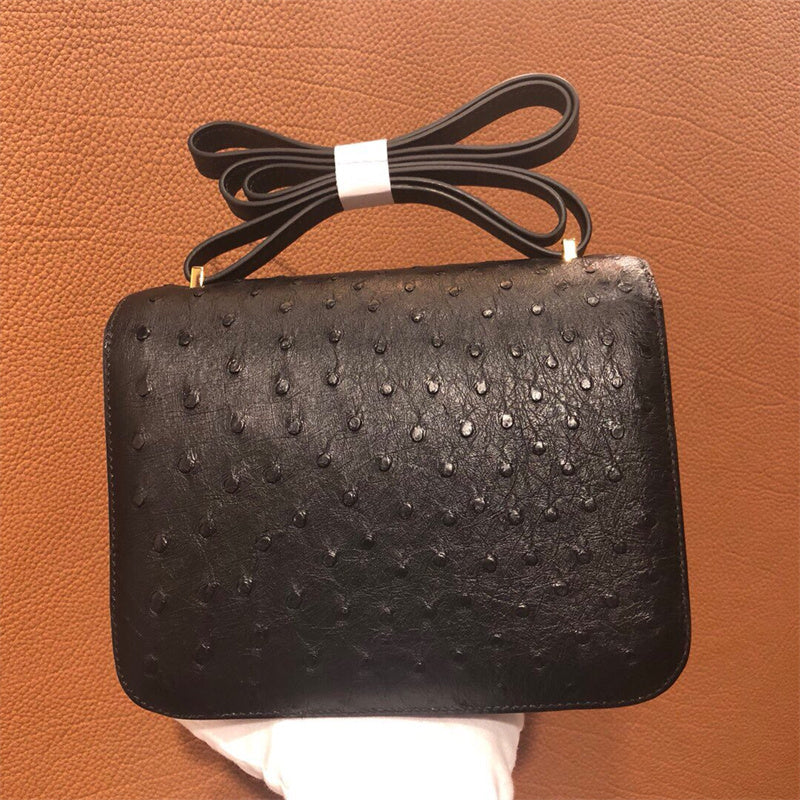 Side view of considered structured handbag