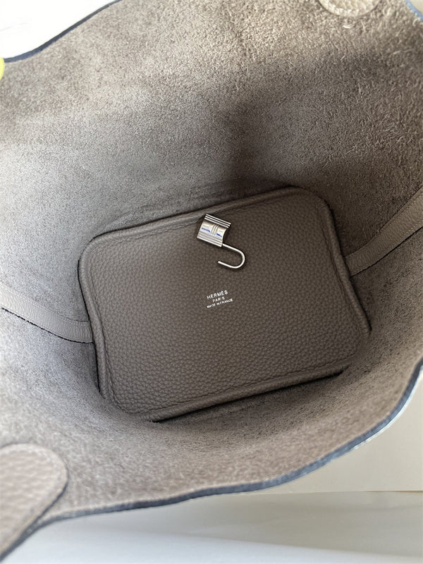 Side view of sophisticated structured handbag