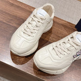 Gucci soft grey luxury sneakers view 4 chunky sole construction