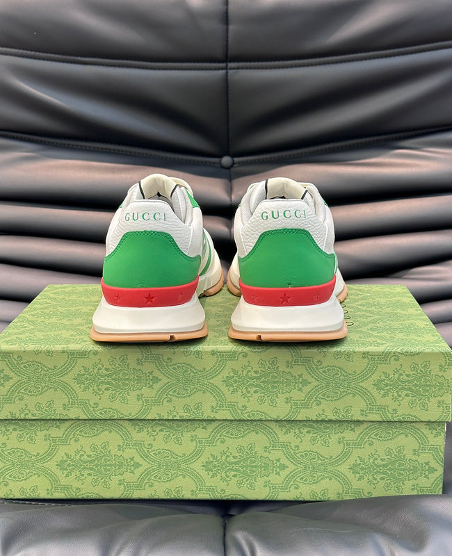 Gucci muted earth tones luxury sneakers view 8 retro runner design