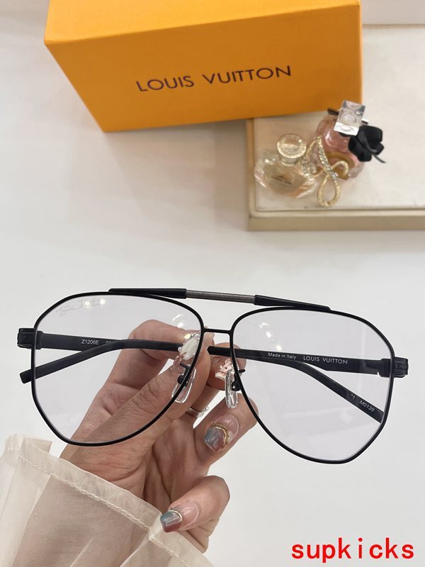 Close-up detail view of Louis Vuitton unisex sunglasses