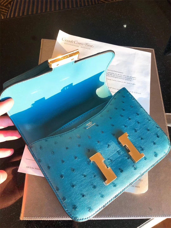 Side view of considered structured handbag
