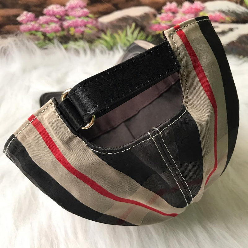 Angled view of Burberry unisex cap