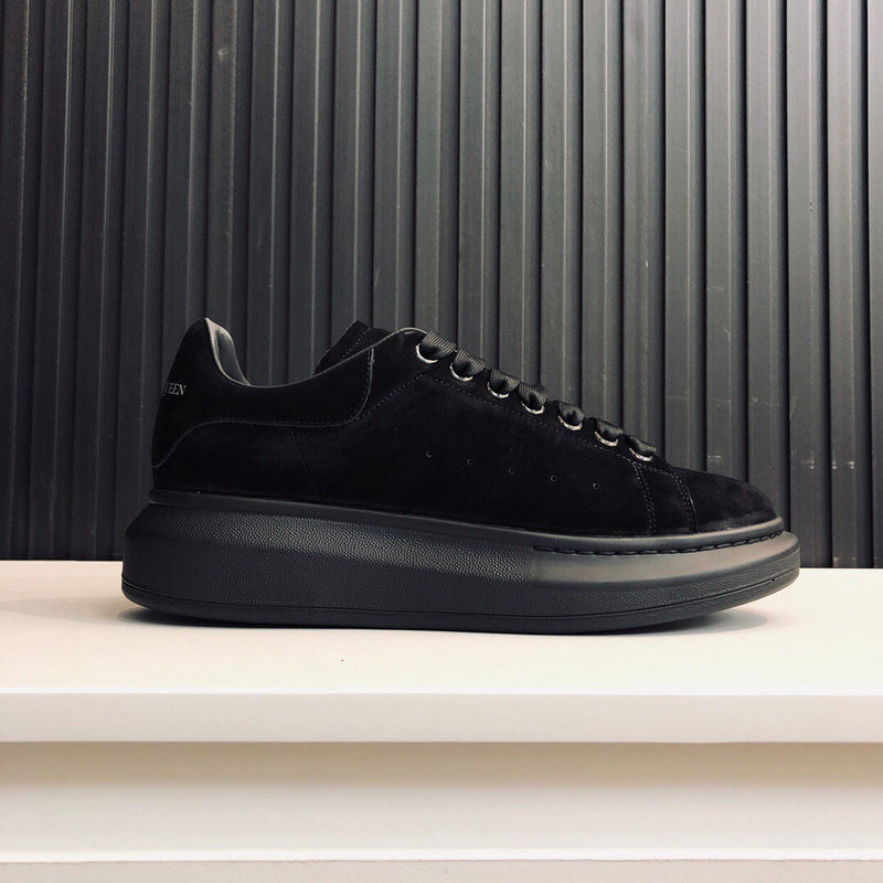 Alexander McQueen tonal black luxury sneakers view 6 classic court silhouette