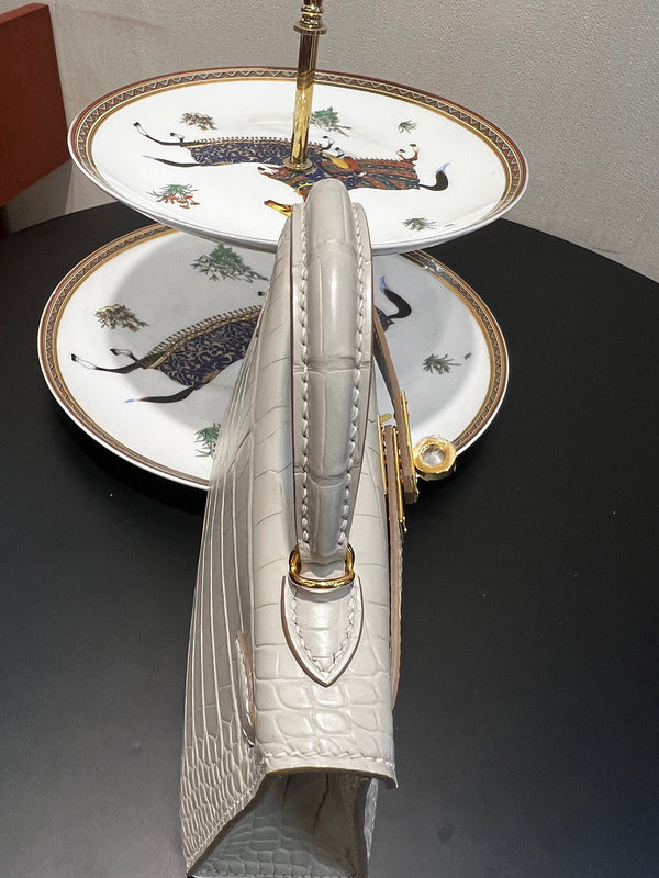 Polished bag shown from front angle